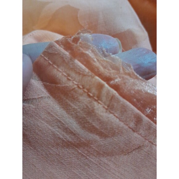 Women's JH Collectibles 3/4 Sleeve Peach Sheer Beaded Top Size S - Picture 9 of 9